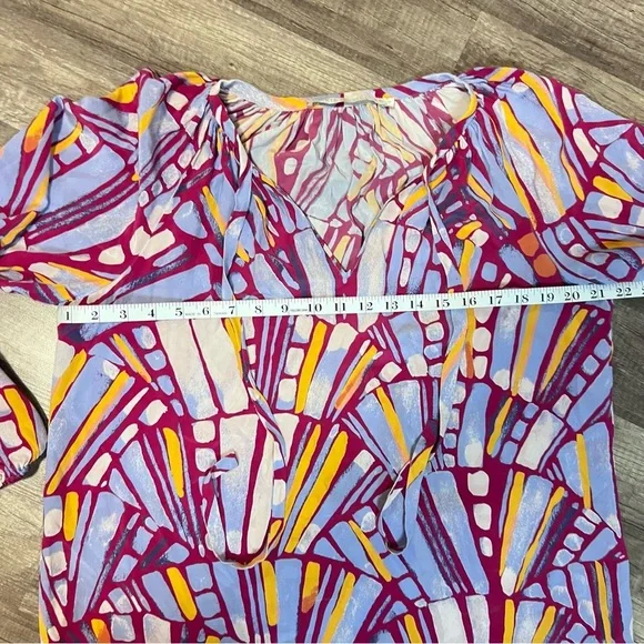 Marie‎ Oliver EUC 100% Silk Long Sleeve Blouse Size S - Picture 4 of 8